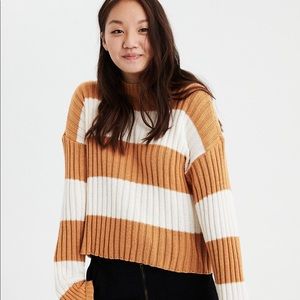 American Eagle Rugby Striped Sweater - Mustard